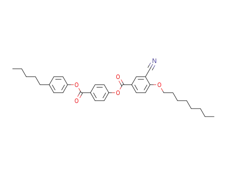 Molecular Structure of 65553-63-1 (Benzoic acid, 3-cyano-4-(octyloxy)-,
4-[(4-pentylphenoxy)carbonyl]phenyl ester)