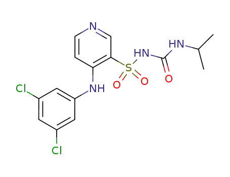 Molecular Structure of 58155-29-6 (3-Pyridinesulfonamide,
4-[(3,5-dichlorophenyl)amino]-N-[[(1-methylethyl)amino]carbonyl]-)