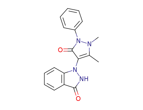 Molecular Structure of 64180-26-3 (3H-Indazol-3-one,
1-(2,3-dihydro-1,5-dimethyl-3-oxo-2-phenyl-1H-pyrazol-4-yl)-1,2-dihydro
-)