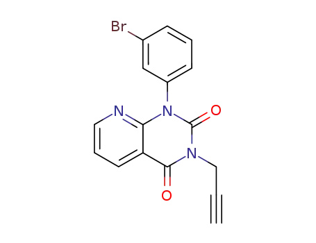 Molecular Structure of 51702-14-8 (Pyrido[2,3-d]pyrimidine-2,4(1H,3H)-dione,
1-(3-bromophenyl)-3-(2-propynyl)-)