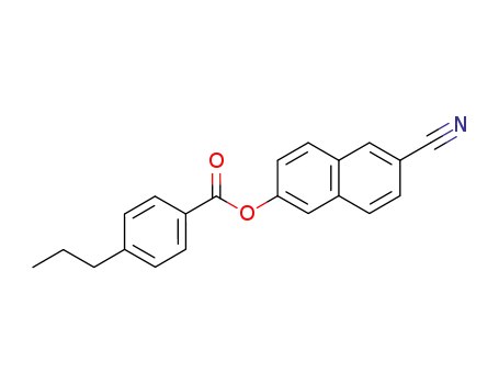 Molecular Structure of 58573-84-5 (Benzoic acid, 4-propyl-, 6-cyano-2-naphthalenyl ester)
