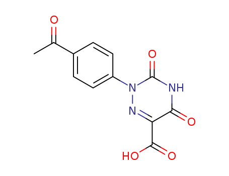 Molecular Structure of 18510-59-3 (1,2,4-Triazine-6-carboxylic acid,
2-(4-acetylphenyl)-2,3,4,5-tetrahydro-3,5-dioxo-)