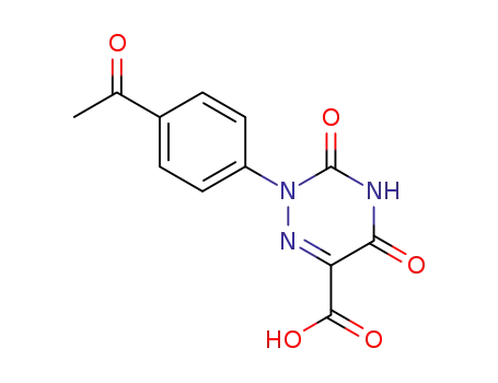 Molecular Structure of 18510-59-3 (1,2,4-Triazine-6-carboxylic acid,
2-(4-acetylphenyl)-2,3,4,5-tetrahydro-3,5-dioxo-)