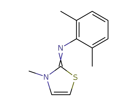 Molecular Structure of 61676-90-2 (Benzenamine, 2,6-dimethyl-N-(3-methyl-2(3H)-thiazolylidene)-)