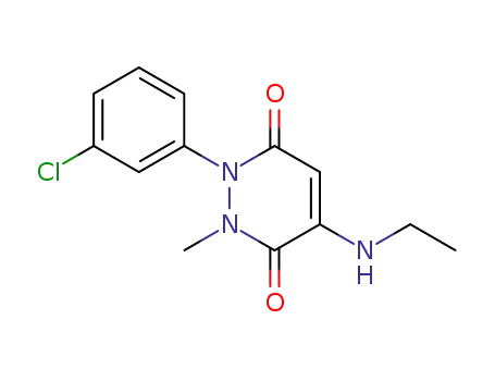 Molecular Structure of 59677-43-9 (3,6-Pyridazinedione,
1-(3-chlorophenyl)-4-(ethylamino)-1,2-dihydro-2-methyl-)
