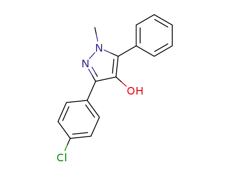 Molecular Structure of 60615-37-4 (1H-Pyrazol-4-ol, 3-(4-chlorophenyl)-1-methyl-5-phenyl-)