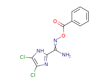 Molecular Structure of 64737-57-1 (1H-Imidazole-2-carboximidamide, N-(benzoyloxy)-4,5-dichloro-)