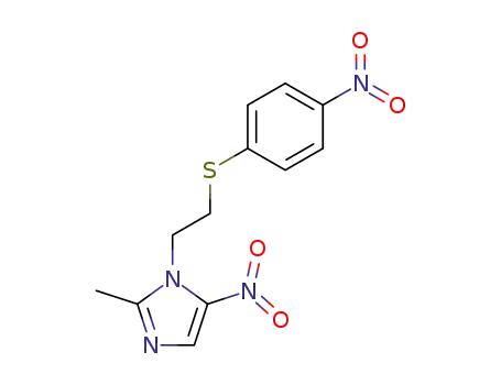 Molecular Structure of 54252-04-9 (1H-Imidazole, 2-methyl-5-nitro-1-[2-[(4-nitrophenyl)thio]ethyl]-)