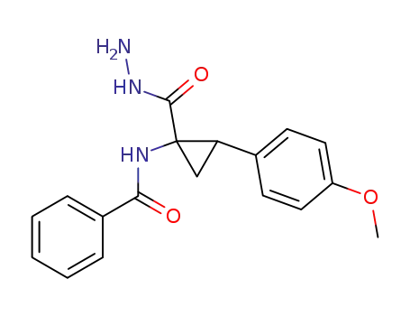 Molecular Structure of 39645-09-5 (Cyclopropanecarboxylic acid, 1-(benzoylamino)-2-(4-methoxyphenyl)-,
hydrazide)