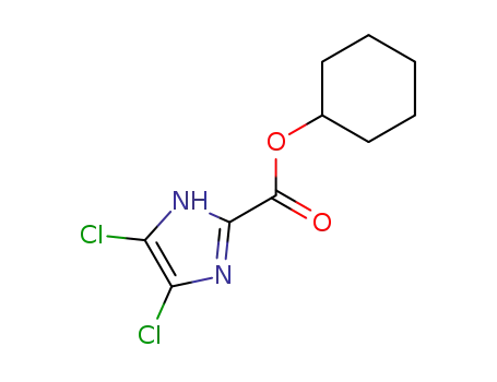 Molecular Structure of 64736-85-2 (1H-Imidazole-2-carboxylic acid, 4,5-dichloro-, cyclohexyl ester)
