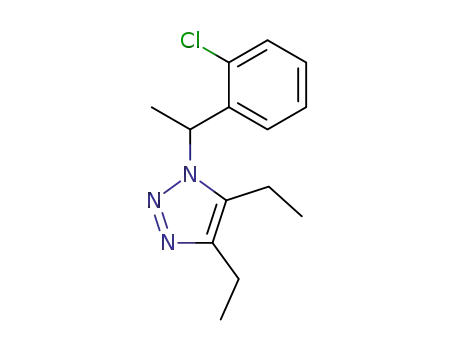 Molecular Structure of 63778-20-1 (1H-1,2,3-Triazole, 1-[1-(2-chlorophenyl)ethyl]-4,5-diethyl-)