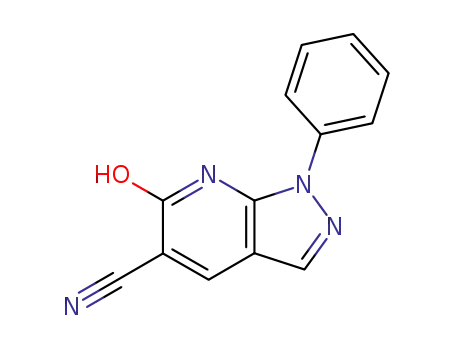 Molecular Structure of 64143-29-9 (1H-Pyrazolo[3,4-b]pyridine-5-carbonitrile, 6,7-dihydro-6-oxo-1-phenyl-)