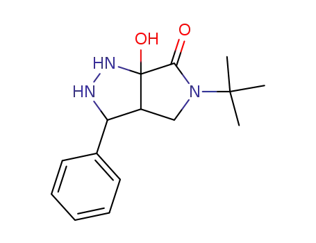 Molecular Structure of 27503-42-0 (5-tert-butyl-6a-hydroxy-3-phenylhexahydropyrrolo[3,4-c]pyrazol-6(1H)-one)