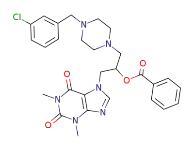 3-[4-(m-クロロベンジル)-1-ピペラジニル]-1-(1,2,3,6-テトラヒドロ-1,3-ジメチル-2,6-ジオキソ-7H-プリン-7-イル)プロパン-2-オールベンゾアート
