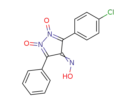 Molecular Structure of 61572-27-8 (4H-Pyrazol-4-one, 3-(4-chlorophenyl)-5-phenyl-, oxime, 1,2-dioxide)
