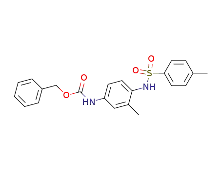 Molecular Structure of 72374-01-7 (Carbamic acid, [3-methyl-4-[[(4-methylphenyl)sulfonyl]amino]phenyl]-,
phenylmethyl ester)