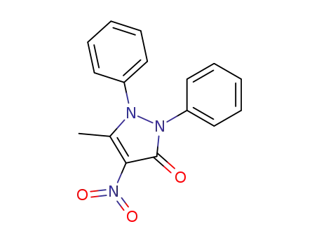 Molecular Structure of 62772-84-3 (3H-Pyrazol-3-one, 1,2-dihydro-5-methyl-4-nitro-1,2-diphenyl-)