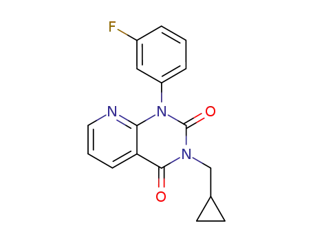 Molecular Structure of 56130-19-9 (Pyrido[2,3-d]pyrimidine-2,4(1H,3H)-dione,
3-(cyclopropylmethyl)-1-(3-fluorophenyl)-)