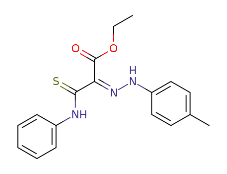 Molecular Structure of 61694-09-5 (Propanoic acid,
2-[(4-methylphenyl)hydrazono]-3-(phenylamino)-3-thioxo-, ethyl ester,
(E)-)