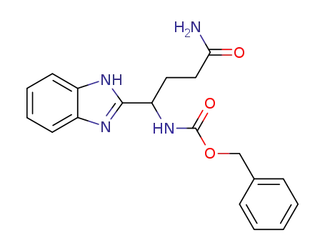 Molecular Structure of 64417-03-4 (Carbamic acid, [4-amino-1-(1H-benzimidazol-2-yl)-4-oxobutyl]-,
phenylmethyl ester)