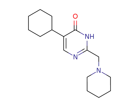 Molecular Structure of 63743-61-3 (4(1H)-Pyrimidinone, 5-cyclohexyl-2-(1-piperidinylmethyl)-)