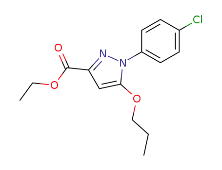 Molecular Structure of 55983-70-5 (1H-Pyrazole-3-carboxylic acid, 1-(4-chlorophenyl)-5-propoxy-, ethyl
ester)