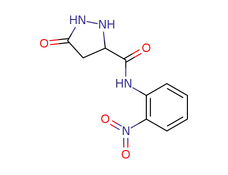 Molecular Structure of 61833-14-5 (3-Pyrazolidinecarboxamide, N-(2-nitrophenyl)-5-oxo-)