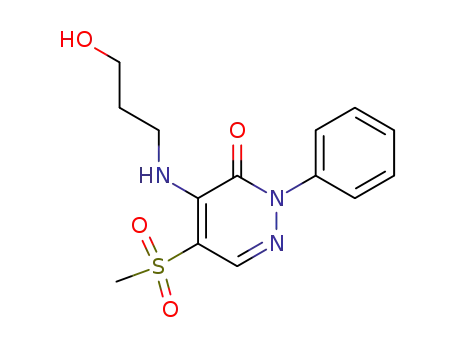 Molecular Structure of 63901-04-2 (3(2H)-Pyridazinone,4-[(3-hydroxypropyl)amino]-5-(methylsulfonyl)-2-phenyl-)