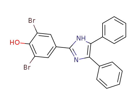 Molecular Structure of 1970-92-9 (Phenol, 2,6-dibromo-4-(4,5-diphenyl-1H-imidazol-2-yl)-)