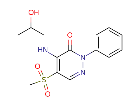 Molecular Structure of 63901-05-3 (3(2H)-Pyridazinone,4-[(2-hydroxypropyl)amino]-5-(methylsulfonyl)-2-phenyl-)