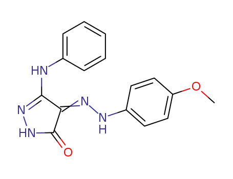 Molecular Structure of 60777-49-3 (1H-Pyrazole-4,5-dione, 3-(phenylamino)-,
4-[(4-methoxyphenyl)hydrazone])