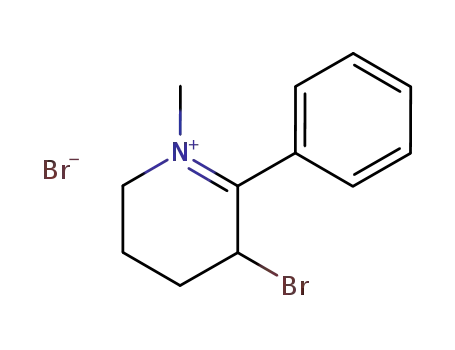 Molecular Structure of 61170-32-9 (Pyridinium, 3-bromo-3,4,5,6-tetrahydro-1-methyl-2-phenyl-, bromide)