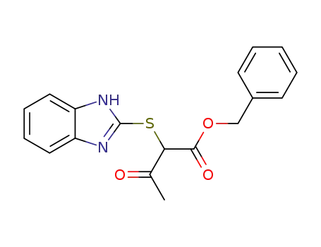 Molecular Structure of 63254-44-4 (Butanoic acid, 2-(1H-benzimidazol-2-ylthio)-3-oxo-, phenylmethyl ester)