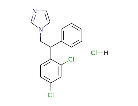 Molecular Structure of 61019-50-9 (1H-Imidazole, 1-[2-(2,4-dichlorophenyl)-2-phenylethyl]-,
monohydrochloride)