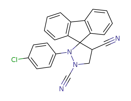 Molecular Structure of 6003-79-8 (Spiro[9H-fluorene-9,3'-pyrazolidine]-1',4'-dicarbonitrile,
2'-(4-chlorophenyl)-)