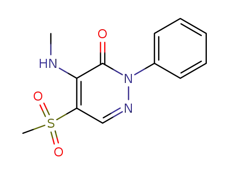 Molecular Structure of 63901-12-2 (3(2H)-Pyridazinone, 4-(methylamino)-5-(methylsulfonyl)-2-phenyl-)