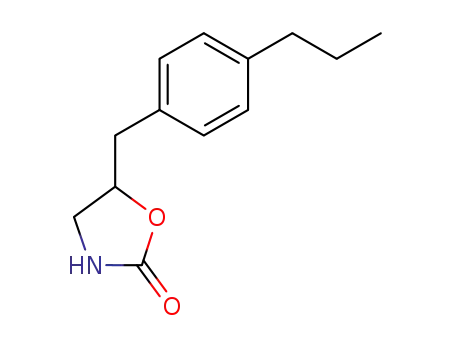 Molecular Structure of 62825-99-4 (2-Oxazolidinone, 5-[(4-propylphenyl)methyl]-)