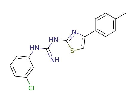 Molecular Structure of 65196-90-9 (Guanidine, N-(3-chlorophenyl)-N'-[4-(4-methylphenyl)-2-thiazolyl]-)