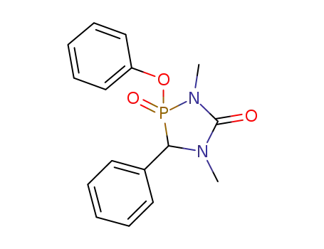 Molecular Structure of 57848-40-5 (1,4,2-Diazaphospholidin-5-one, 1,4-dimethyl-2-phenoxy-3-phenyl-,
2-oxide)