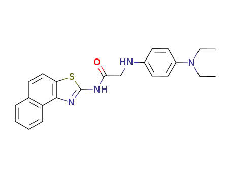 Molecular Structure of 65550-64-3 (Acetamide,
2-[[4-(diethylamino)phenyl]amino]-N-naphtho[1,2-d]thiazol-2-yl-)