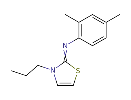 Molecular Structure of 61676-97-9 (Benzenamine, 2,4-dimethyl-N-(3-propyl-2(3H)-thiazolylidene)-)