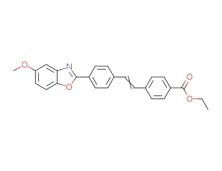 Benzoic acid, 4-[2-[4-(5-methoxy-2-benzoxazolyl)phenyl]ethenyl]-, ethyl
ester