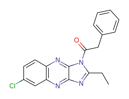 Molecular Structure of 52312-86-4 (1H-Imidazo[4,5-b]quinoxaline, 6-chloro-2-ethyl-1-(phenylacetyl)-)