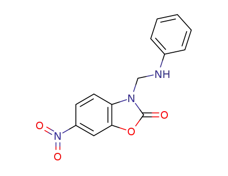 Molecular Structure of 50708-82-2 (2(3H)-Benzoxazolone, 6-nitro-3-[(phenylamino)methyl]-)