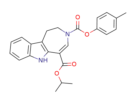 Molecular Structure of 629659-82-1 (Azepino[4,5-b]indole-3,5(2H)-dicarboxylic acid, 1,6-dihydro-,
5-(1-methylethyl) 3-(4-methylphenyl) ester)