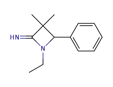 Molecular Structure of 62834-00-8 (2-Azetidinimine, 1-ethyl-3,3-dimethyl-4-phenyl-)
