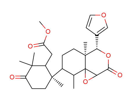 Molecular Structure of 28978-88-3 (Cyclohexaneacetic acid,6-[4-(3-furanyl)octahydro-4a,8-dimethyl-2-oxooxireno[d][2]benzopyran-7-yl]-2,2,6-trimethyl-3-oxo-,methyl ester (9CI))