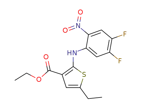 3-Thiophenecarboxylic acid,
2-[(4,5-difluoro-2-nitrophenyl)amino]-5-ethyl-, ethyl ester