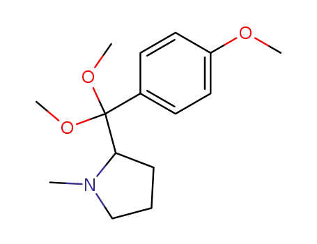 Molecular Structure of 61170-37-4 (Pyrrolidine, 2-[dimethoxy(4-methoxyphenyl)methyl]-1-methyl-)