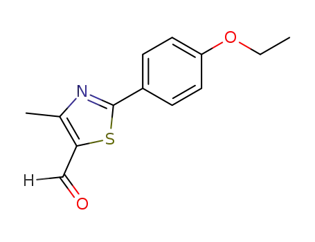 Molecular Structure of 55327-26-9 (5-Thiazolecarboxaldehyde, 2-(4-ethoxyphenyl)-4-methyl-)